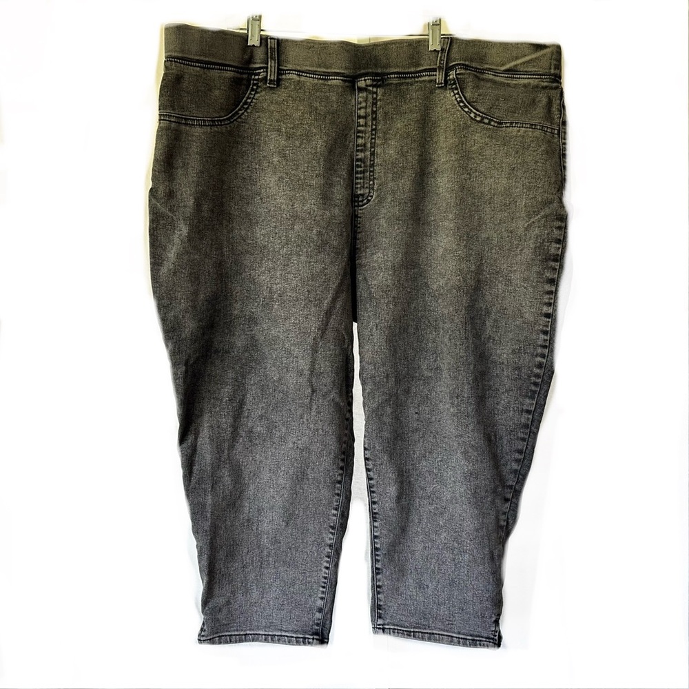 Terra & Sky Plus Size 3X Pull On Jeggings Gray Stretch Jeans Great Condition